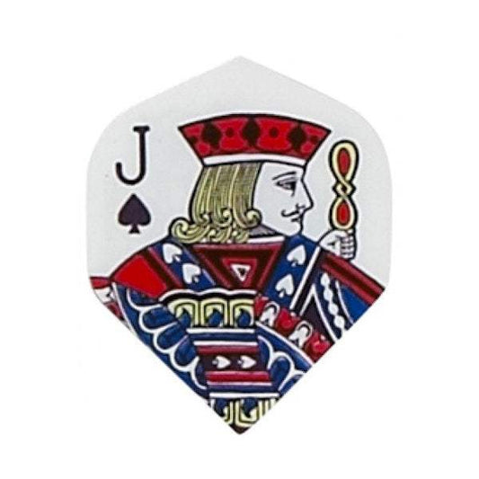 Metronic Flights standard shape with Jack of Spades playing card design, 75 microns, set of 3 flights