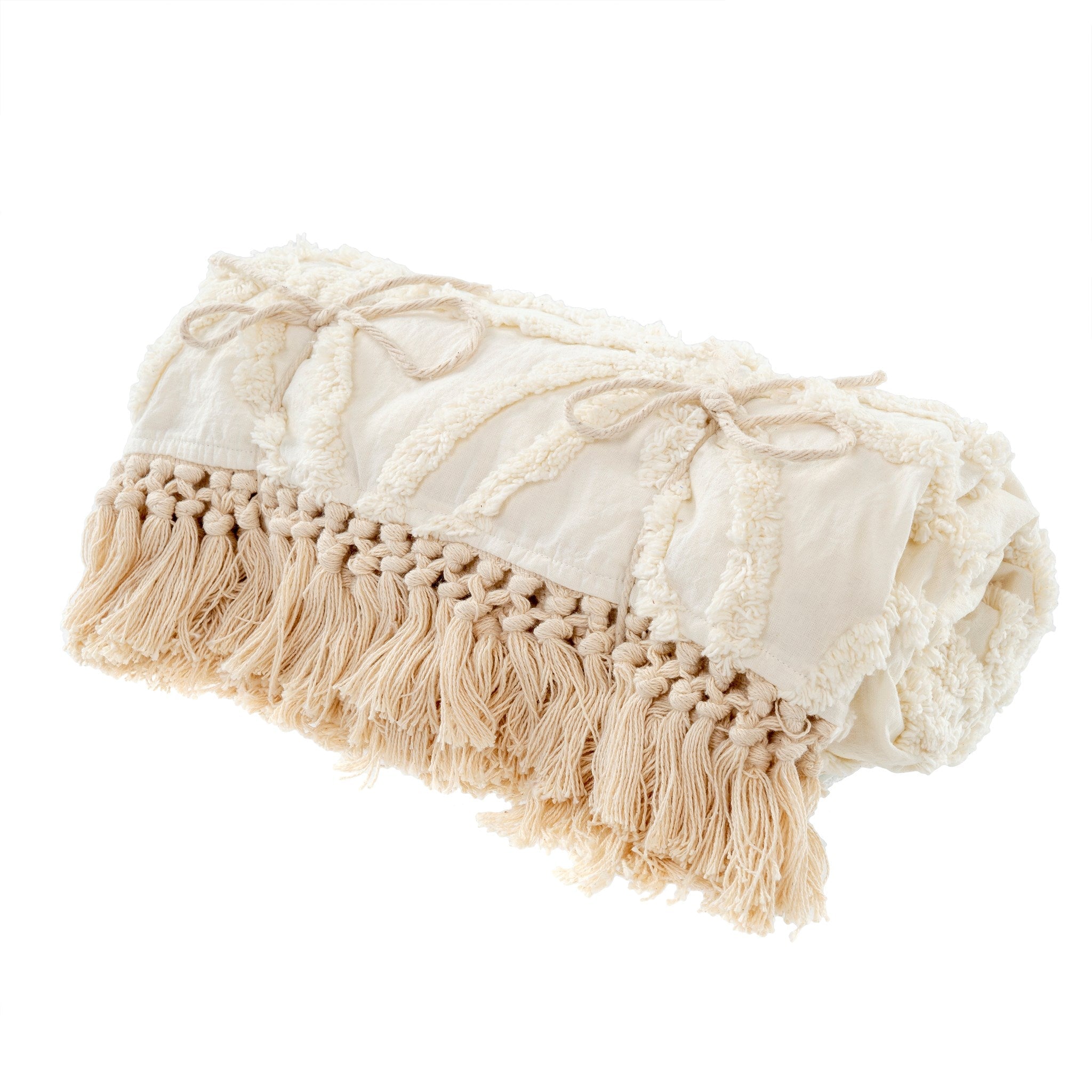 Indaba Tufted Throw, Ivory 1-5812 Indaba Tufted Throw, Ivory 1-5812