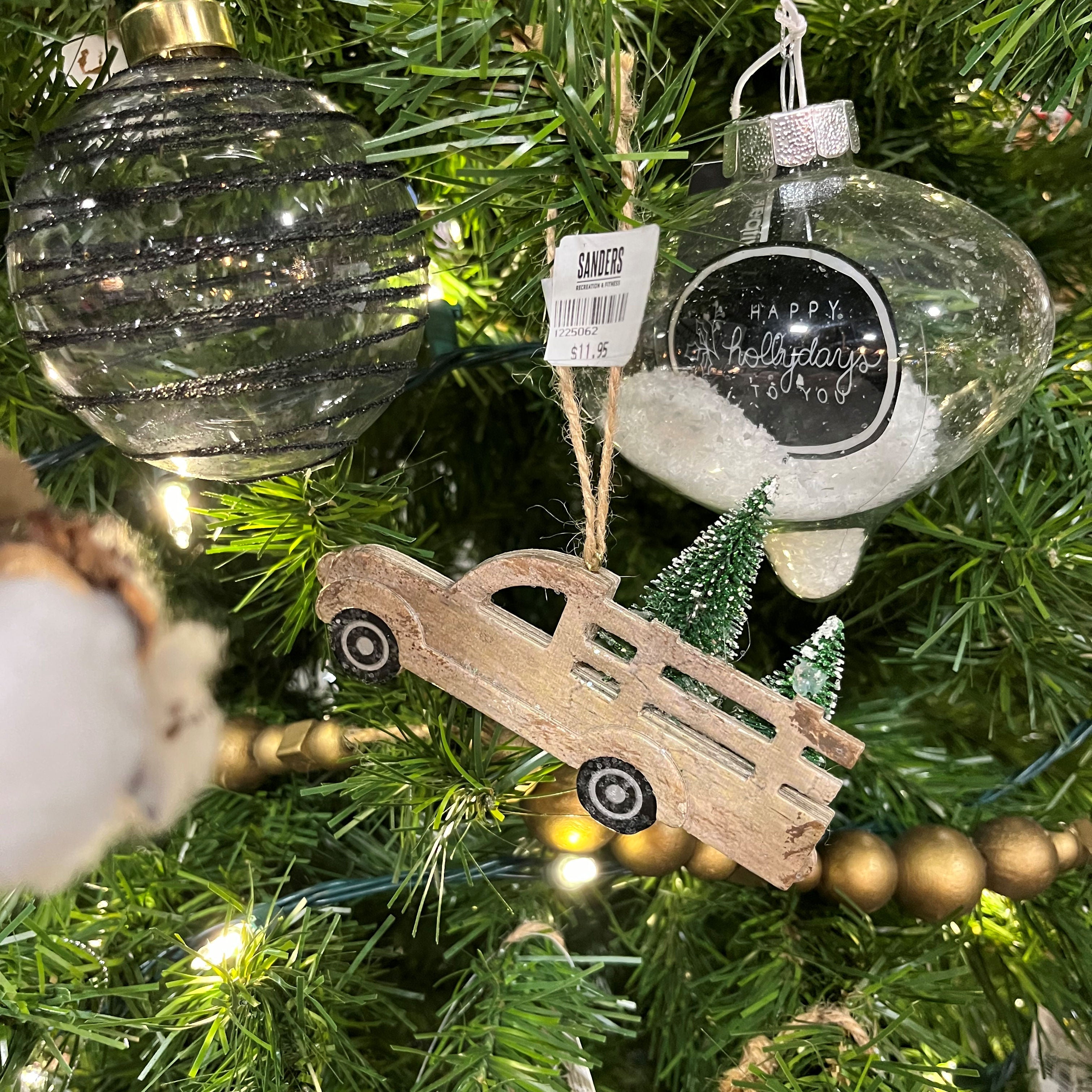 Truck Ornament w/Christmas Tree Truck Ornament w/Christmas Tree
