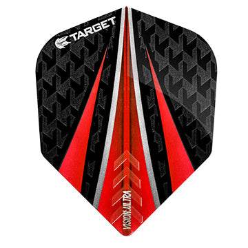 Vision Ultra Flights Target No. 6 100 micron durable dart flights with black and red design