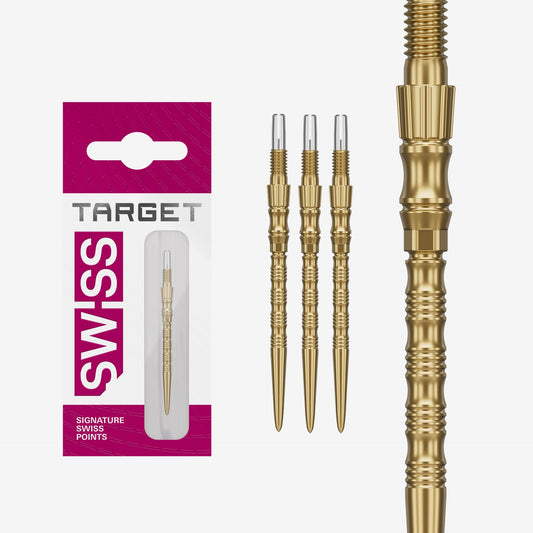Swiss Signature TRB Gold Points with packaging labeled 'Target Swiss' on a white background