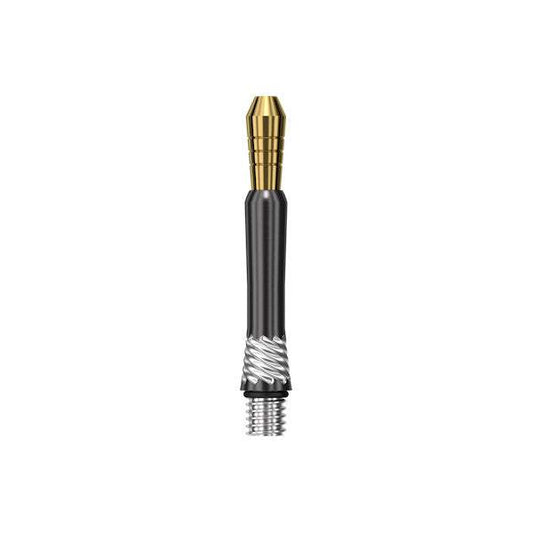 Heli Ti Shafts black PVD coated dart shaft with milled grip section and gold tip