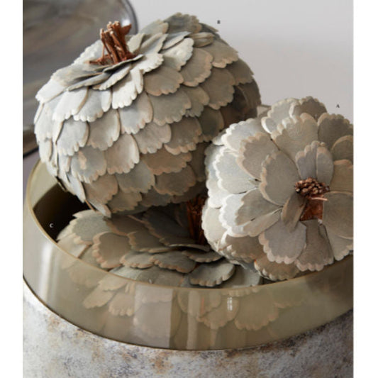 Sage Green Scalloped Pumpkins (Set of 2)