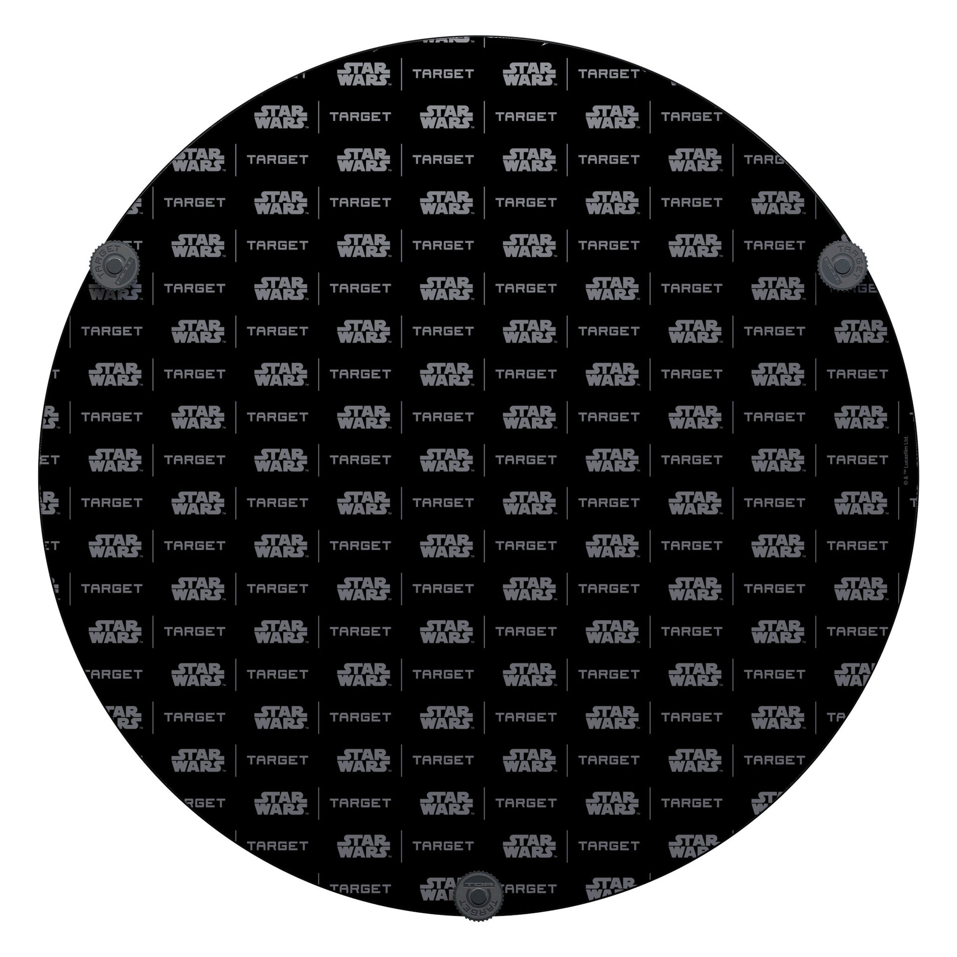 Back side TOR dartboard Star Wars and Target logos on a black background Back side TOR dartboard Star Wars and Target logos on a black background
