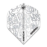 Mega Winmau Standard flights with aerodynamic design and graffiti graphics, pack of 3 flights Mega Winmau Standard flights with aerodynamic design and graffiti graphics, pack of 3 flights
