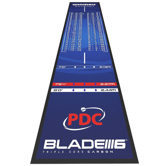 Winmau PDC Outshot soft dart mat with official tournament measurements and non-slip PVC edging