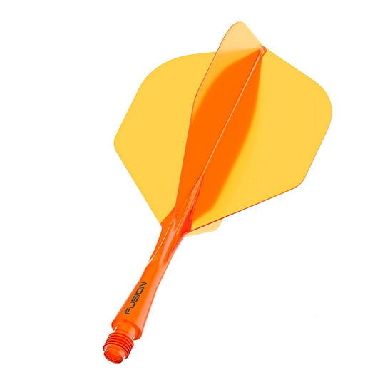 Fusion Flight & Shaft System orange integrated shaft and flight with 90 degree wings for sports performance