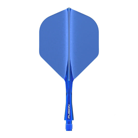 Fusion Flight & Shaft System Azure Blue sports performance dart flights and shafts with 90 degree wing design