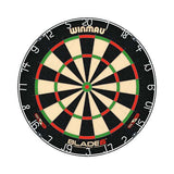 Winmau Blade 6 dartboard with advanced Density Control wire and Rota-Lock system, professional tournament quality, 450mm diameter. Winmau Blade 6 dartboard with advanced Density Control wire and Rota-Lock system, professional tournament quality, 450mm diameter.