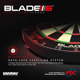 Winmau Blade 6 Triple Core dartboard with Rota-Lock leveling system and advanced carbon fiber sisal design Winmau Blade 6 Triple Core dartboard with Rota-Lock leveling system and advanced carbon fiber sisal design