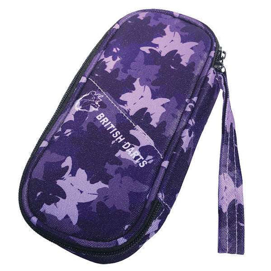 BD Carryall Pattern Dart Wallet purple with butterfly design and zippered closure for carrying darts and accessories