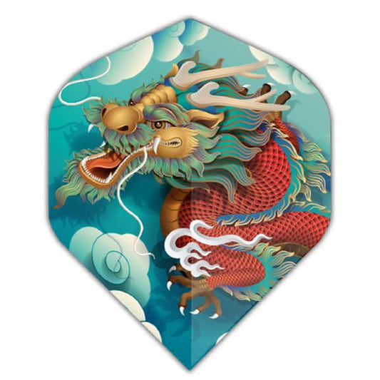 Datadart Dragon Flights teal multi colour