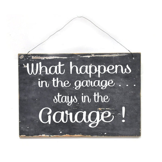 What Happens ....Garage! chalkboard look