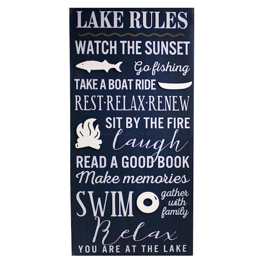 Lake Rules large blue sign