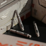 Model of a spaceship with 'Target' markers on a dark surface Model of a spaceship with 'Target' markers on a dark surface