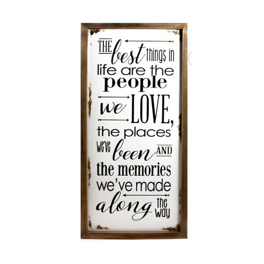 Wood Frame Metal Sign - Best Things