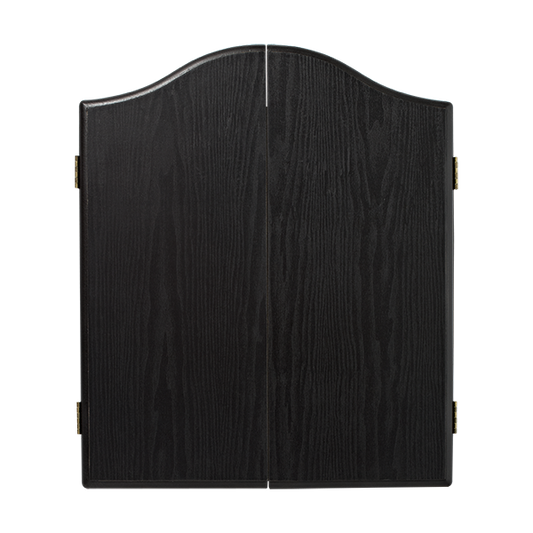 Winmau Professional Kit wooden dart cabinet with closed doors in dark finish