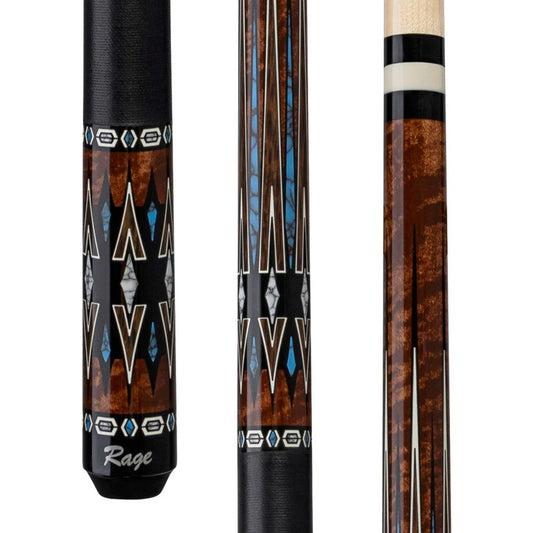 Rage Almond Central Linen Wrap Cue showing three close up views of the cue