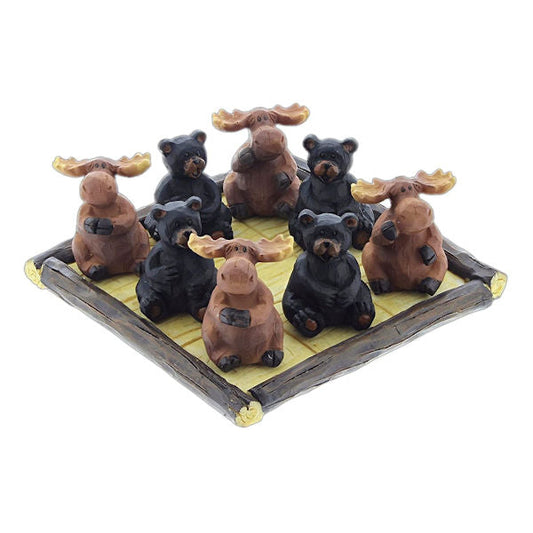 Tic Tac Toe Game Set Bear vs. Moose