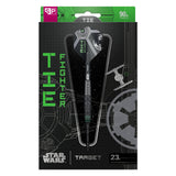 Star Wars-themed dart set packaging with 'TIE Fighter' design on a black background Star Wars-themed dart set packaging with 'TIE Fighter' design on a black background