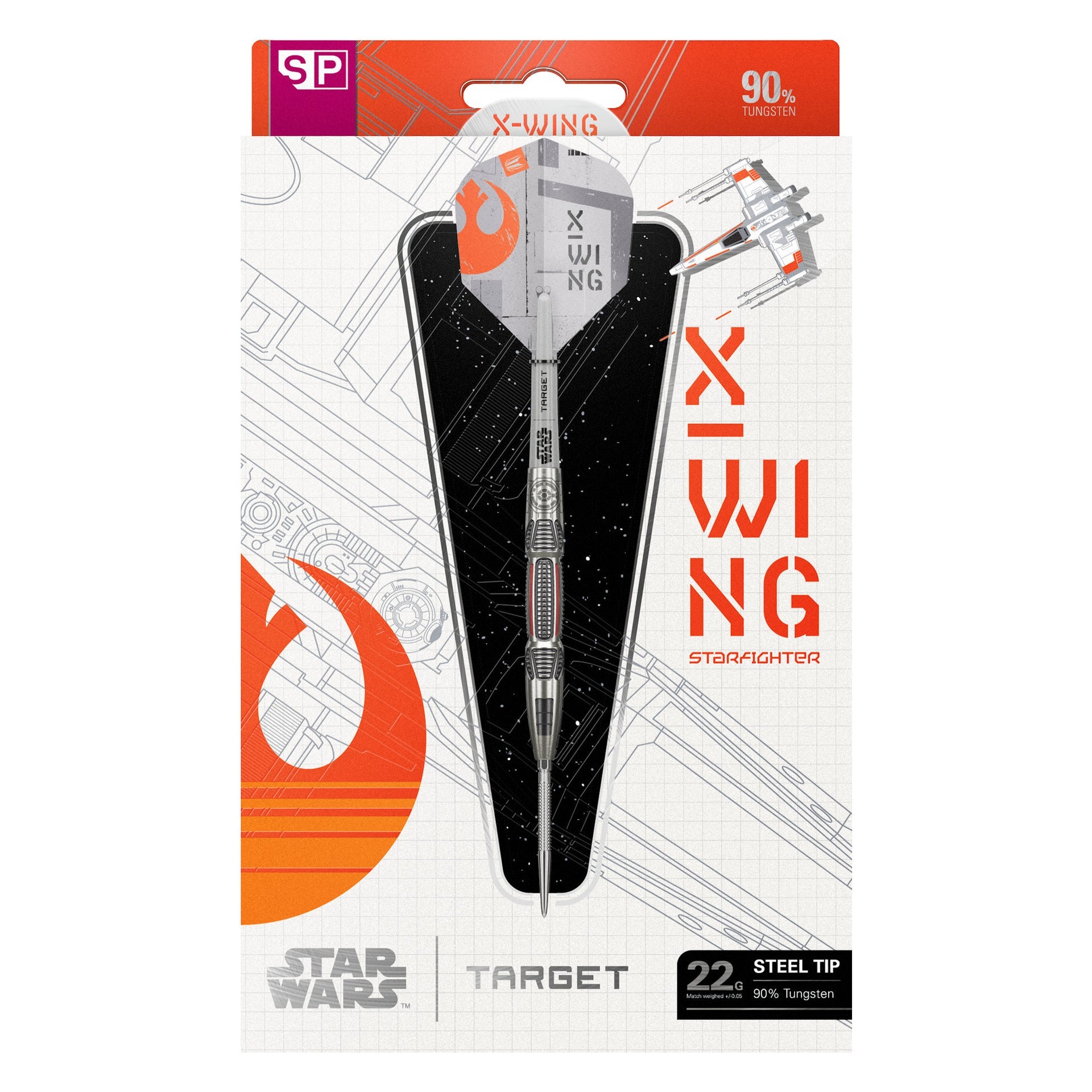 STAR WARS™ X-Wing 90% SP Darts packaging on white background STAR WARS™ X-Wing 90% SP Darts packaging on white background
