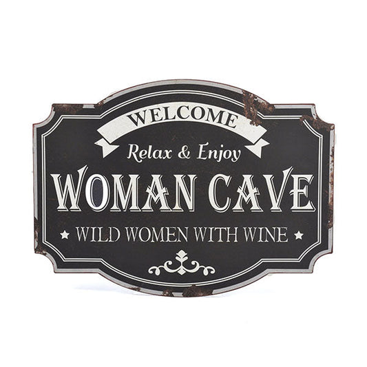 Welcome...Woman Cave black sign