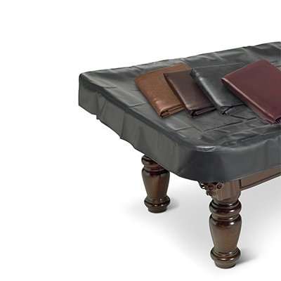 Premium table cover protecting pool table from dust and UV damage with tailored 7-inch overhang