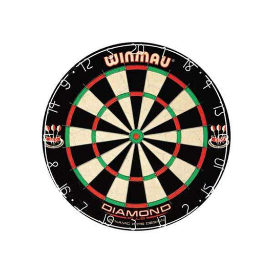 Winmau Diamond Plus Dartboard with high tensile wiring, anti-glare number ring, and sisal base for professional darts play