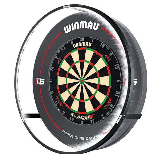 Winmau Plasma Dartboard Light with 360° LED illumination, zero shadows, and no glare for professional-level dart playing.