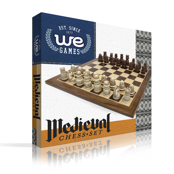 WE Games French Staunton Chess Set - Weighted Pieces & Walnut Wood Board  14.75 in. 
