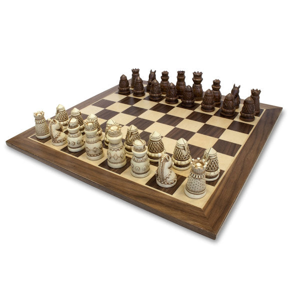 WE Games French Staunton Chess Set - Weighted Pieces & Walnut Wood Board  14.75 in. 