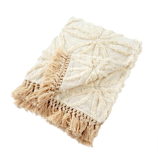 Indaba Tufted Throw, Ivory 1-5812
