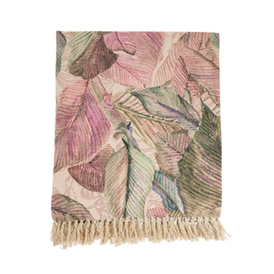 Floral Throw, Pale Print 1-7145