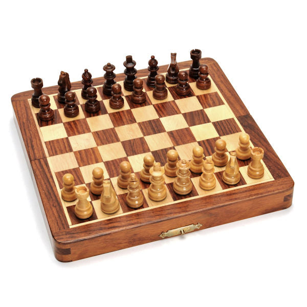 Folding 12"  Magnetic Chess Set by WE open with the chess pieces