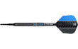 Vapor8 Black Blue soft tip dart with 80% tungsten barrel and blue ring accents