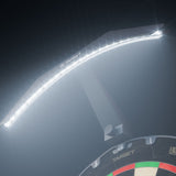 Target Arc Dartboard Lighting System in dark room showing light on