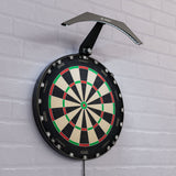 Target Arc Dartboard Lighting System shown in a room setting attached to the Aspar dartboard