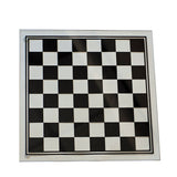 14" Black and Clear Glass Chess Set board