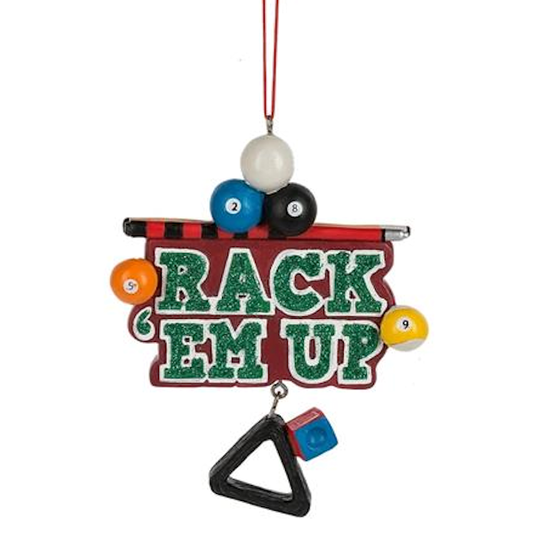 Rack 'Em Up Billiards Christmas Ornament