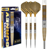 Winmau Daryl Gurney branded darts with packaging on a white background