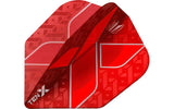 Target TEN-X Flights red dart flight with black patterns and the text 'TEN-X' on it.