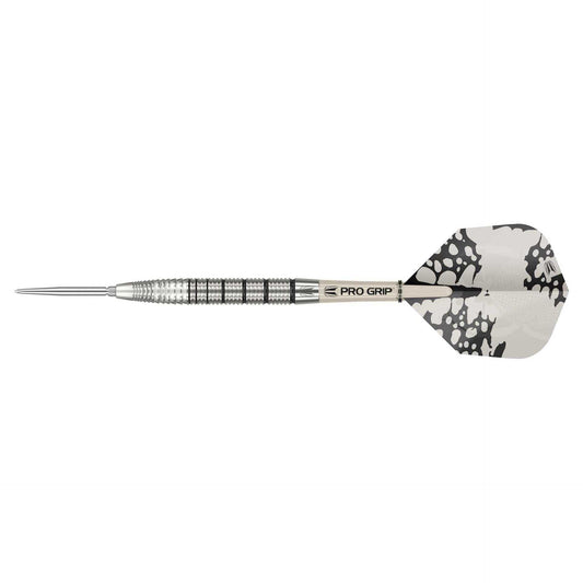 EXO SP 90% Tungsten darts with radial-grooved grip, Swiss Point Technology, and Pro Ultra flights set
