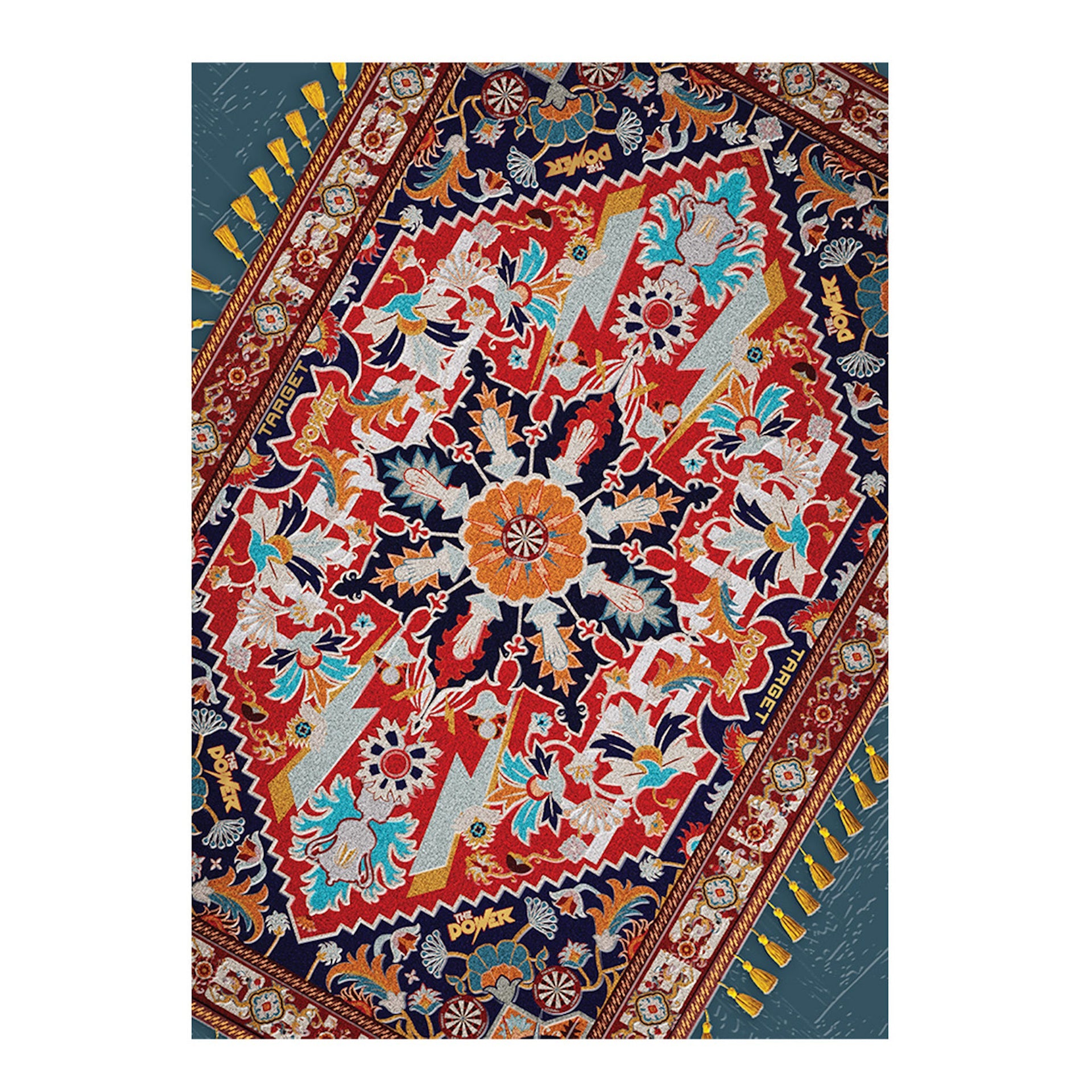 Colorful patterned rug with intricate designs on a white background Power 9Five GX2 SP 95% Tungsten packaging