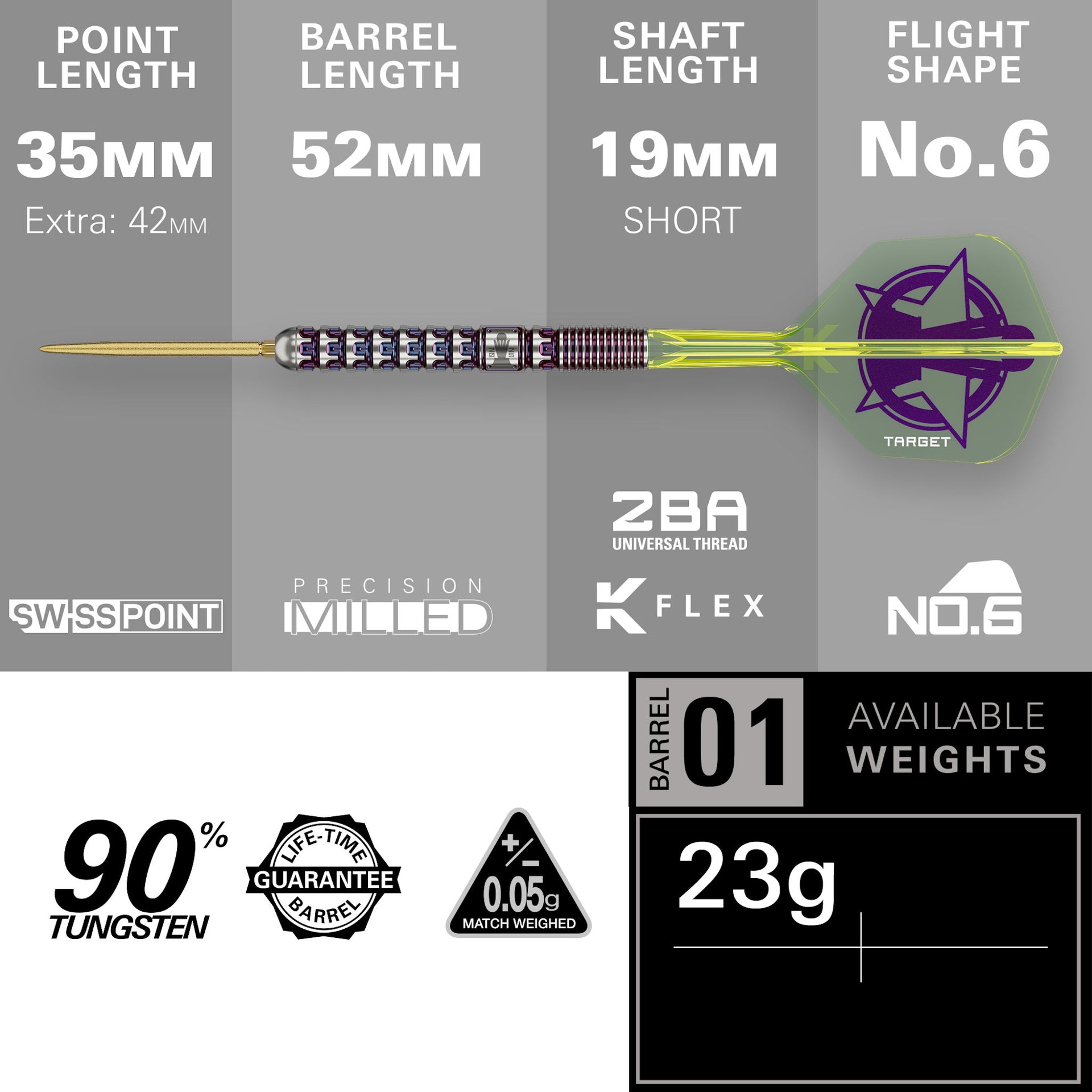 Luke Littler World Champion 90% Tungsten barrel dimensions