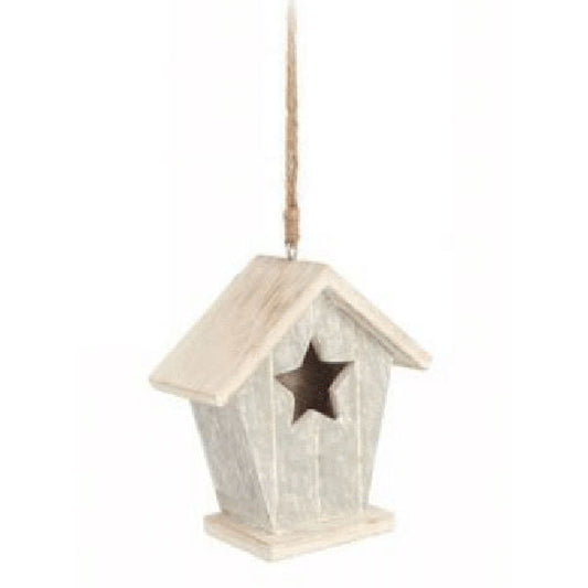 Birdhouse Ornament w/Star Entrance