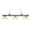 Riviera 3 Shade Antique Brass Light