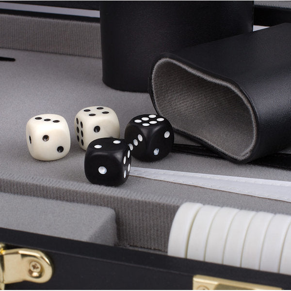 15" Backgammon Solid Black  close up