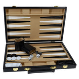 15" Backgammon Black by WE shown open with what's in the case.