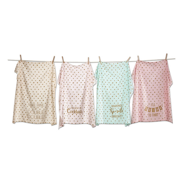 Holiday Spirits Bar Towels set of 4