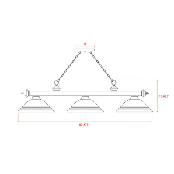 Cordon 3 Shade Light measurements